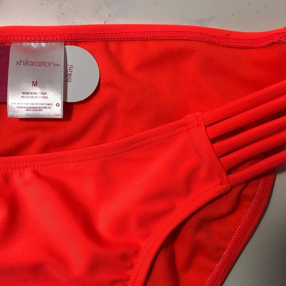 NWT Xhilaration Neon Orange Bikini Swimsuit Set, Size Medium - Picture 3 of 12